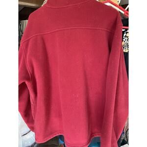 LL Bean Jacket Men's XL Fleece Wine Red Half Zip Logo On Zipper 2 Zip Pkts